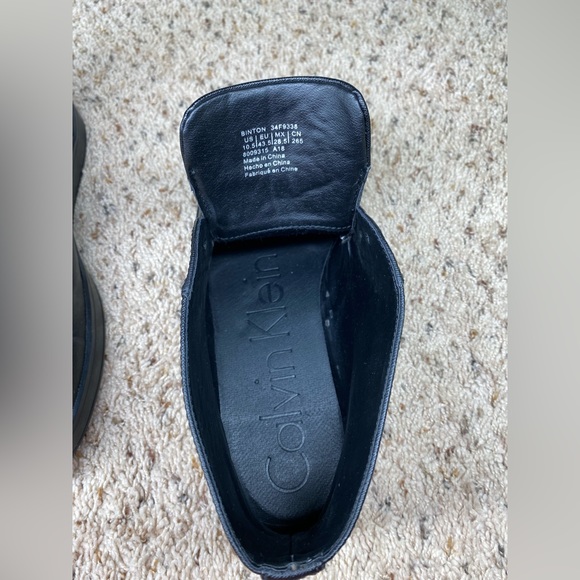 Calvin Klein Dress Shoes Mens Us 10.5 Binton Black Leather Casual - Picture 5 of 9